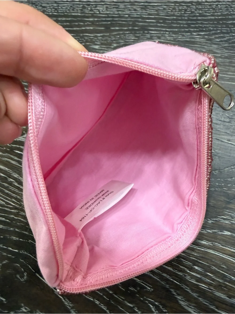 Choose Happy Pink Beaded Women’s Pouch